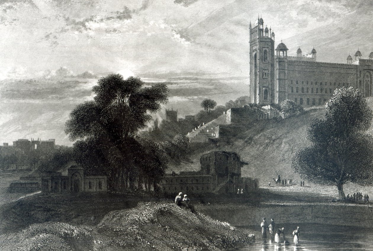 Fatehpur Sikri Agra közelében, R. Brandard metszet (metszet) alkotó: William Daniell