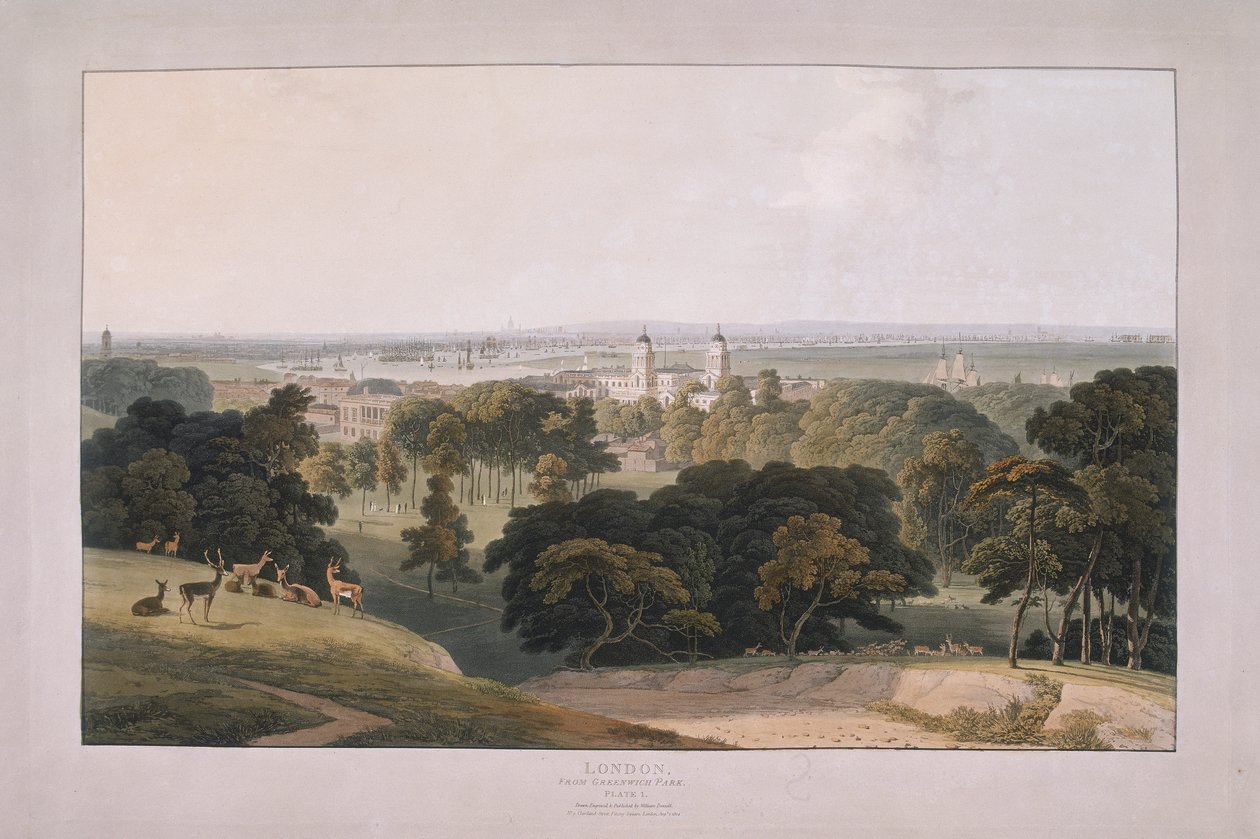Greenwich Park, London, 1804 alkotó: William Daniell