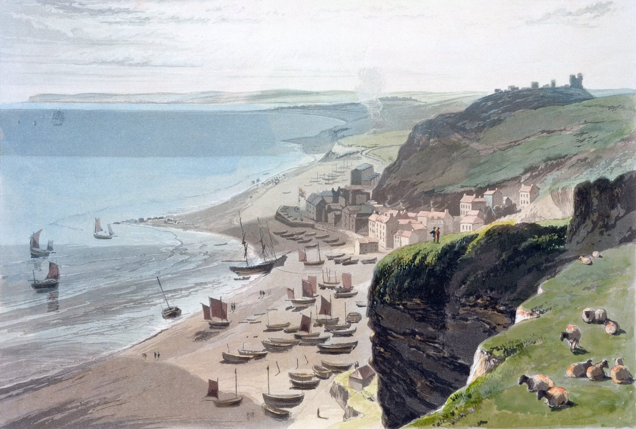 "Hastings, az East Cliffről", 1823 alkotó: William Daniell
