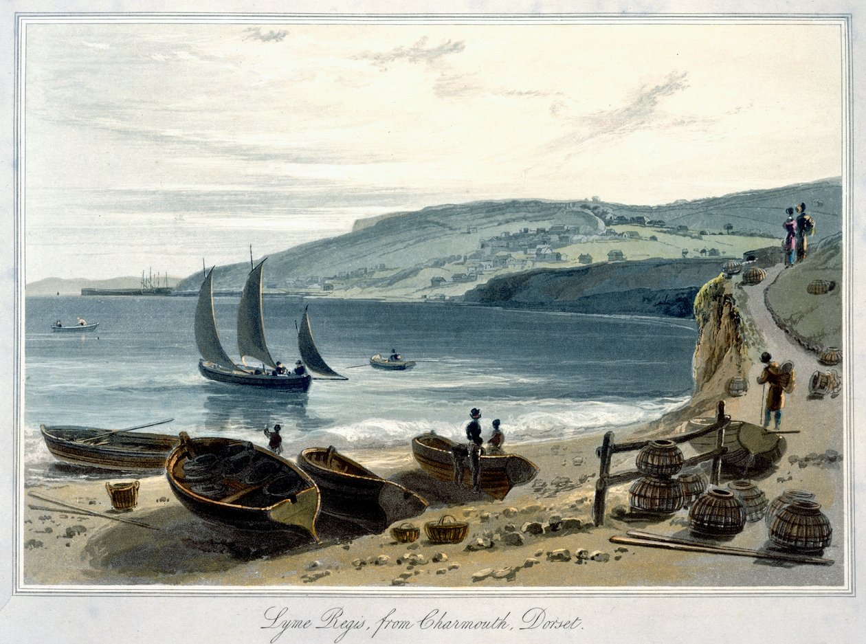 „Lyme Regis, Charmouthból, Dorsetből”, 1814-1825 alkotó: William Daniell