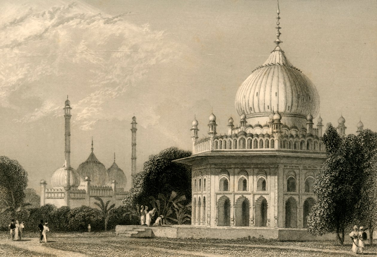 Mauzóleum Lucnonban, 1835. alkotó: William Daniell