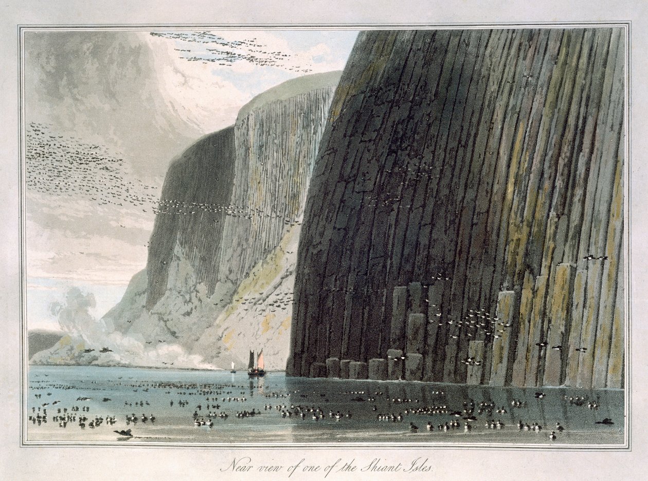 "Közeli kilátás az egyik Shiant-szigetre", Külső-Hebridák, Skócia, 1829 alkotó: William Daniell