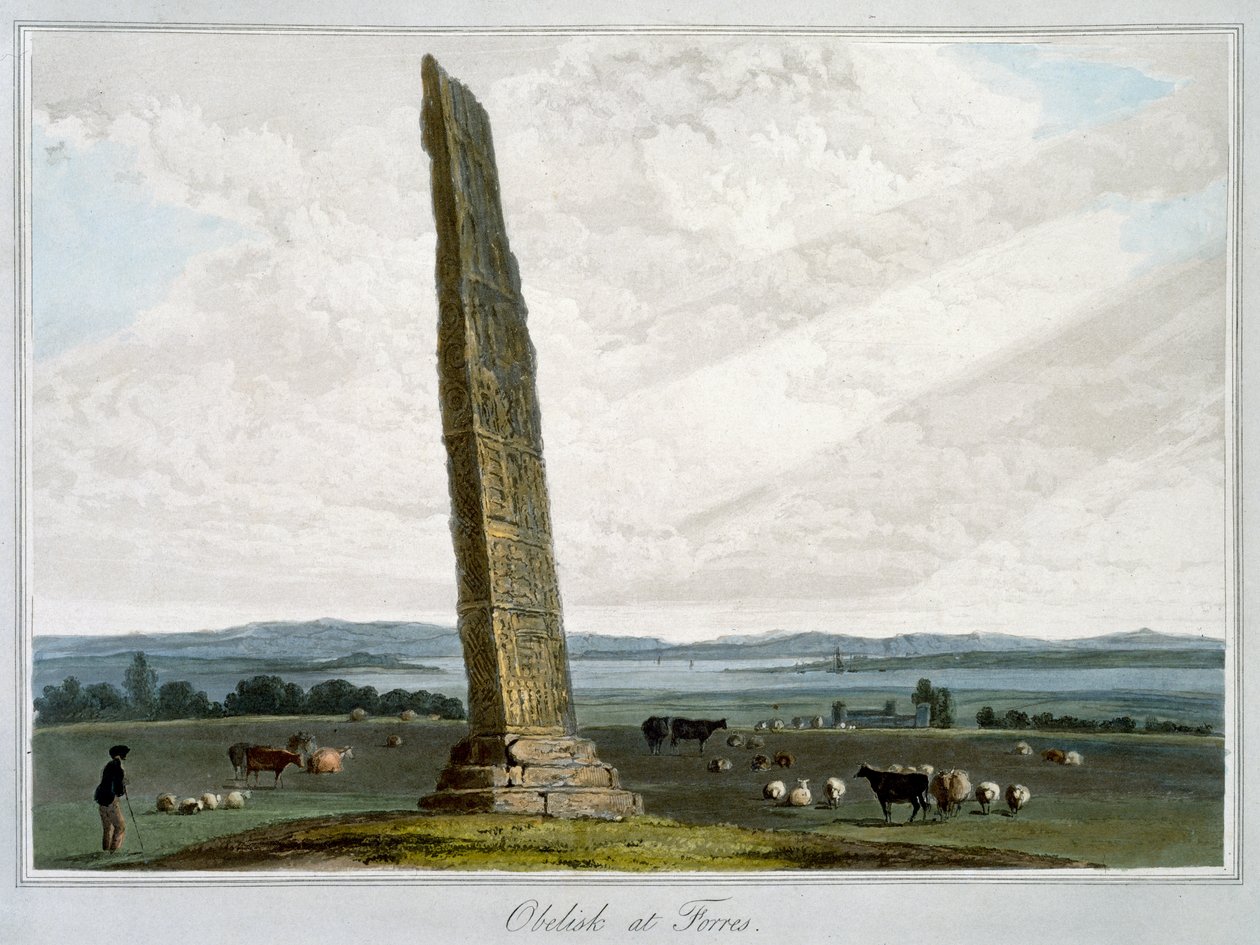„Obelisk at Forres”, Moray, Skócia, 1821 alkotó: William Daniell