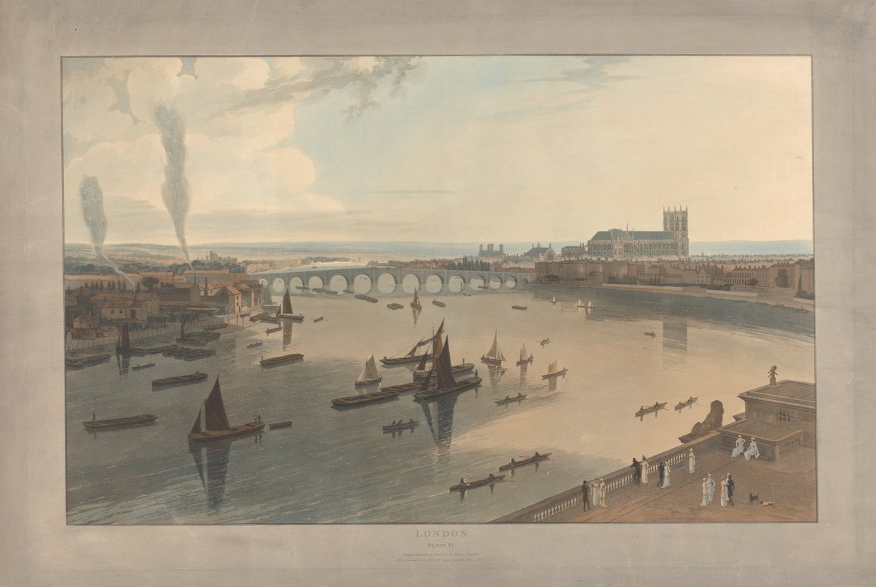 VI. tábla: London, a Westminster híd és az apátság alkotó: William Daniell