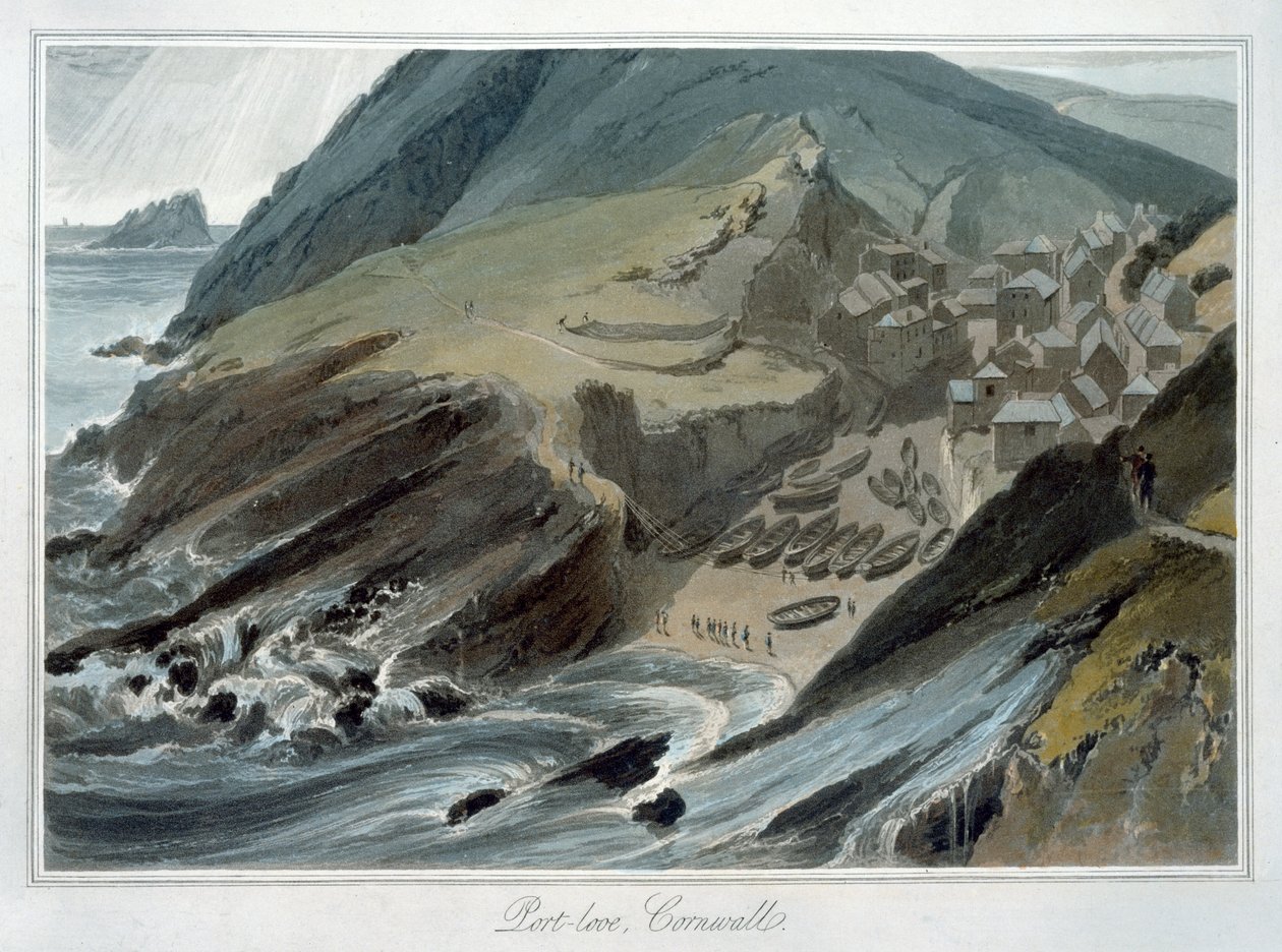 „Port Looe, Cornwall”, 1814-1825 alkotó: William Daniell
