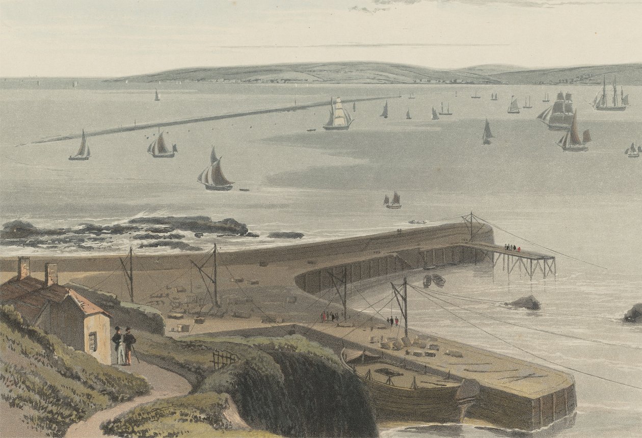 Rakpart Straddon Pointnál, Plymouth közelében alkotó: William Daniell