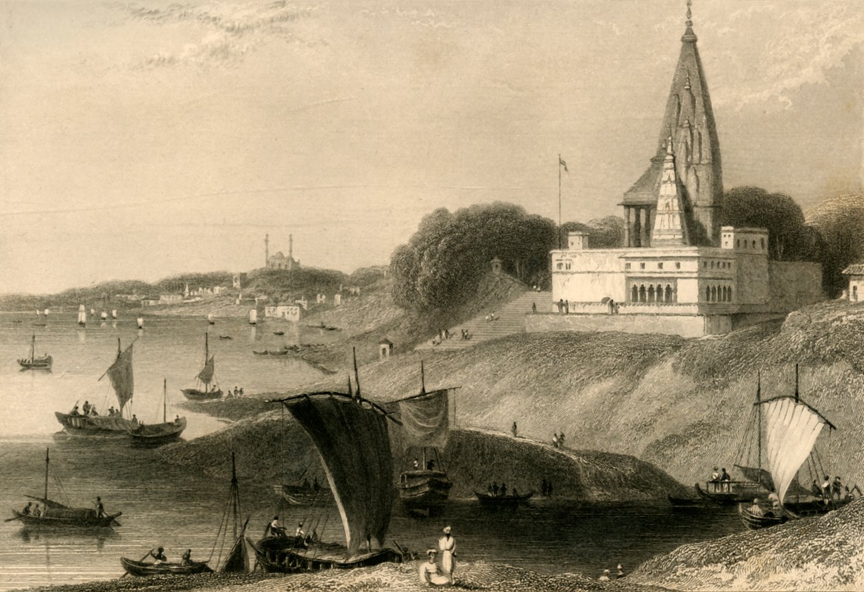 A Bernar Pagoda, Benares, 1835. alkotó: William Daniell