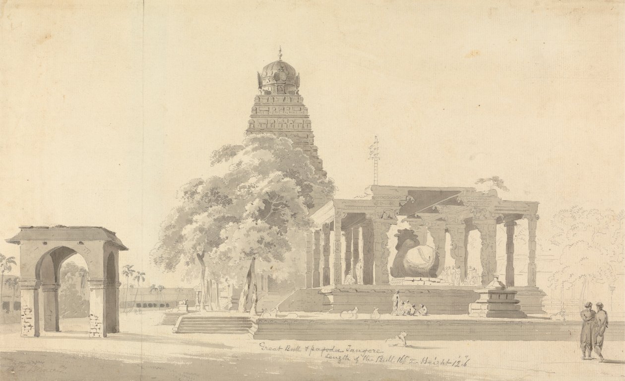 A nagy bika és a tanjorei pagoda alkotó: William Daniell