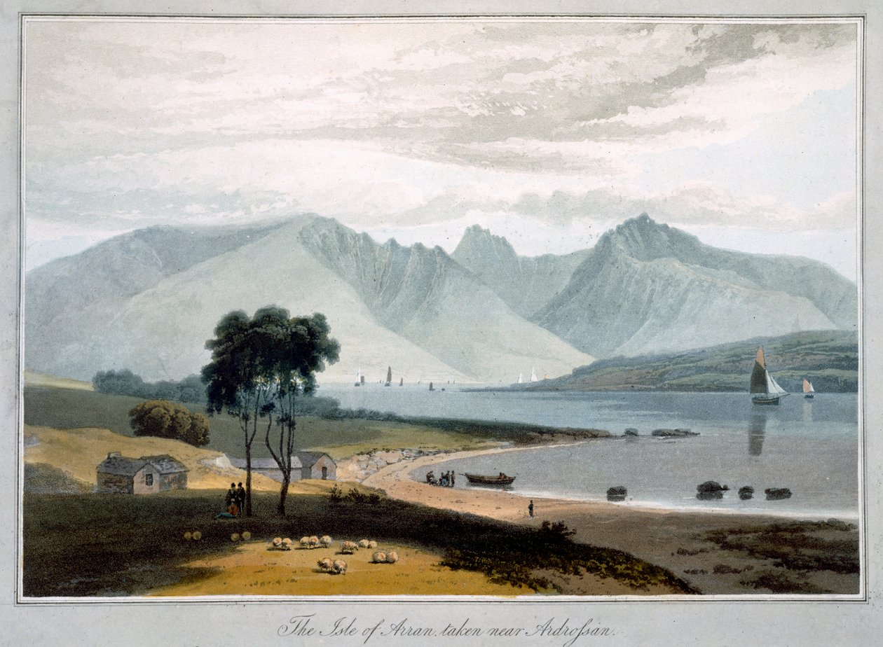 „Arran szigete Ardrossan közelében”, Skócia, 1817 alkotó: William Daniell