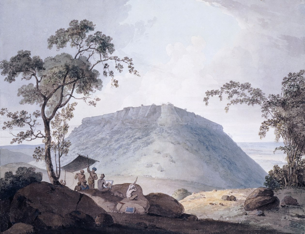Bijaigarh délkeleti képe, Uttar Pradesh, kb. 1790 alkotó: William Daniell