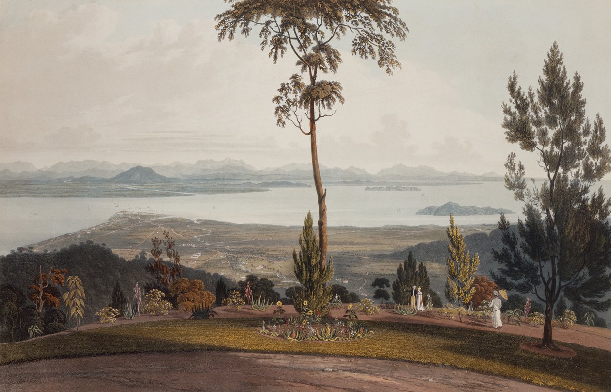 Kilátás a Strawberry Hillről, a walesi herceg-szigetről alkotó: William Daniell
