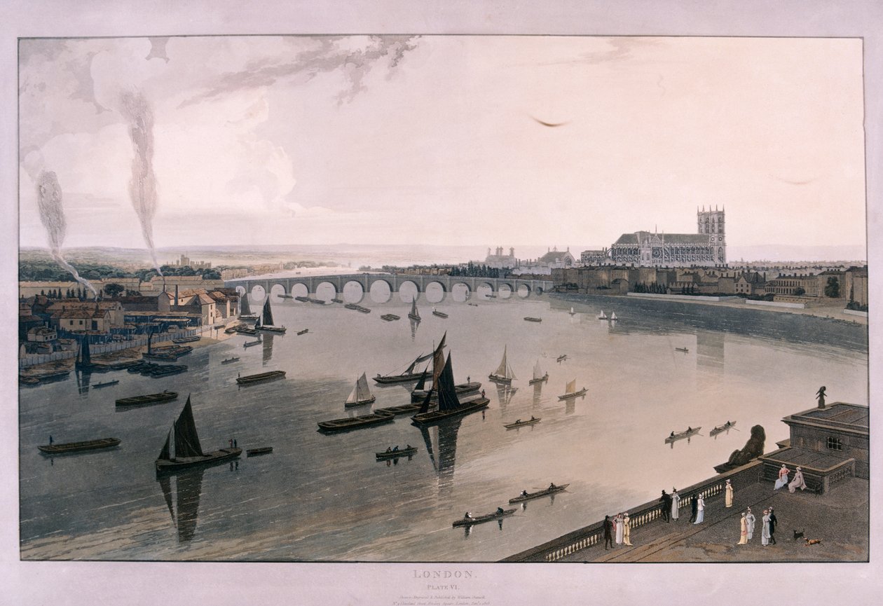 London kilátása a Somerset House-ból, 1805 alkotó: William Daniell
