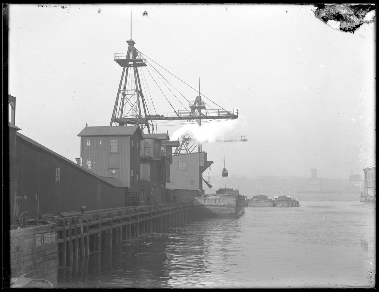 Közvetlen terhelésű szénfelvonók, Interboro Rapid Transit Company, W. 58th Street, New York, 1911 körül. alkotó: William Davis Hassler