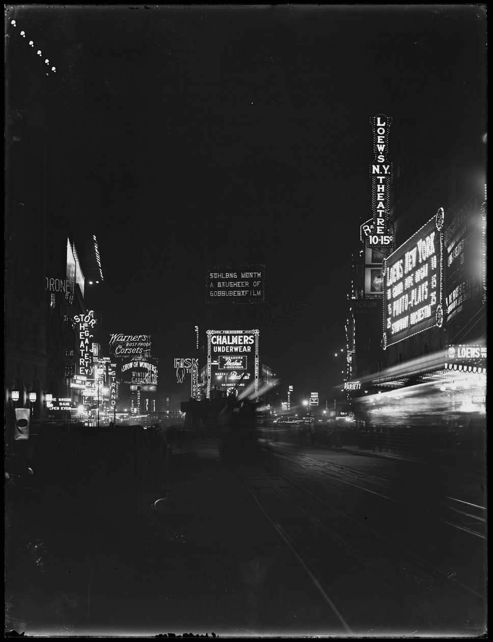 Világító táblák a Times Square-en, New York Cityben, 1917 alkotó: William Davis Hassler