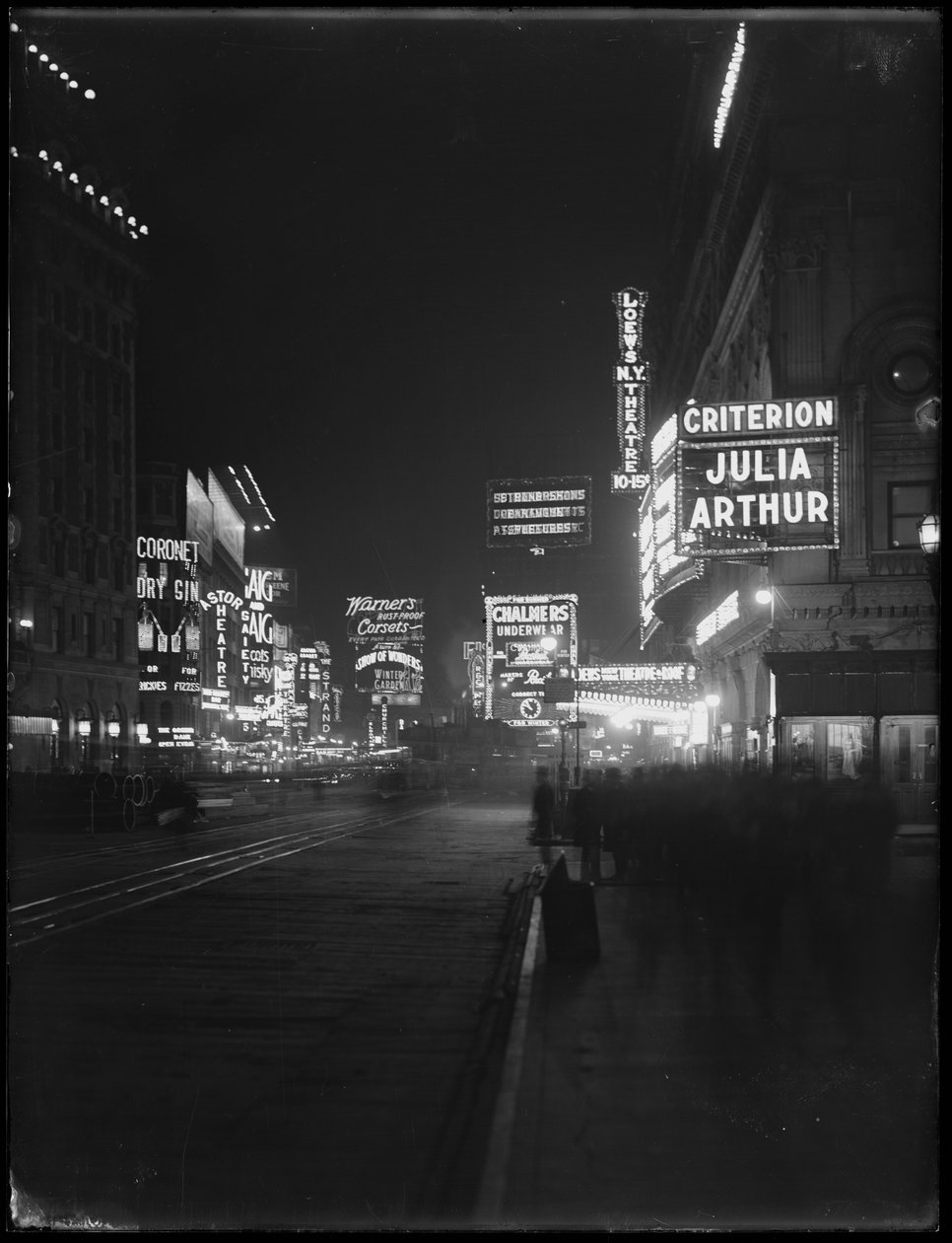 Világító táblák a Times Square-en, New York Cityben, 1917 alkotó: William Davis Hassler