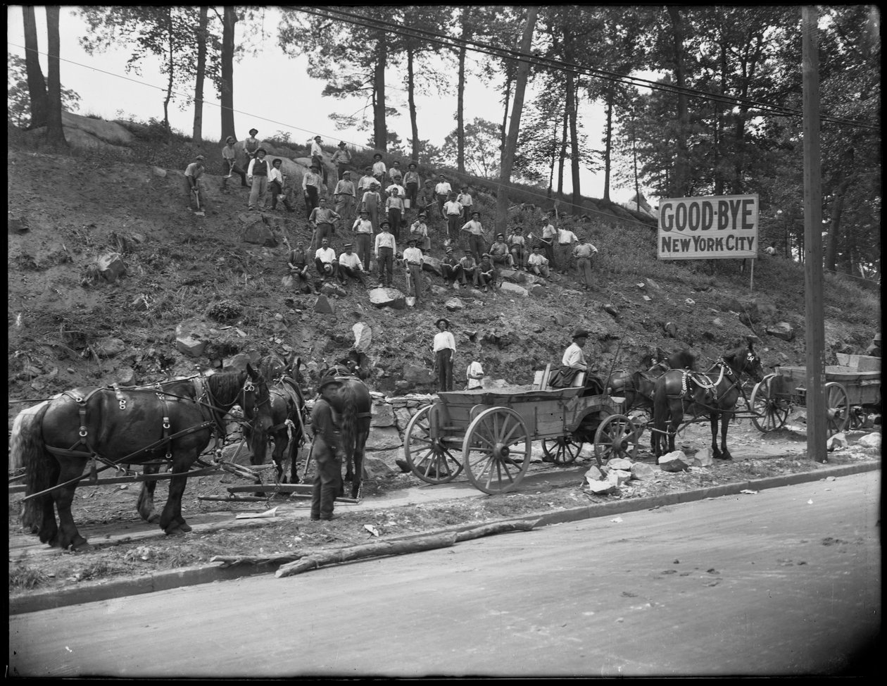 New York City északi határa a Broadway-nél a 263. utcában, Bronxban, északra nézve, 1914. június 8. alkotó: William Davis Hassler