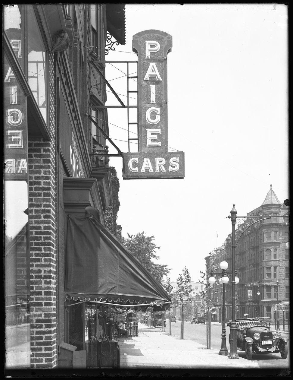 Paige Cars cégtábla: 1410 Bedford Avenue, Brooklyn, 1916. július 13. alkotó: William Davis Hassler