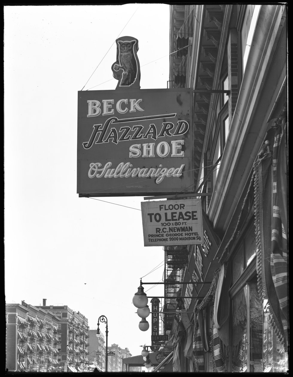 Beck Hazzard Shoes cégtábla, New York City, 1916. július alkotó: William Davis Hassler