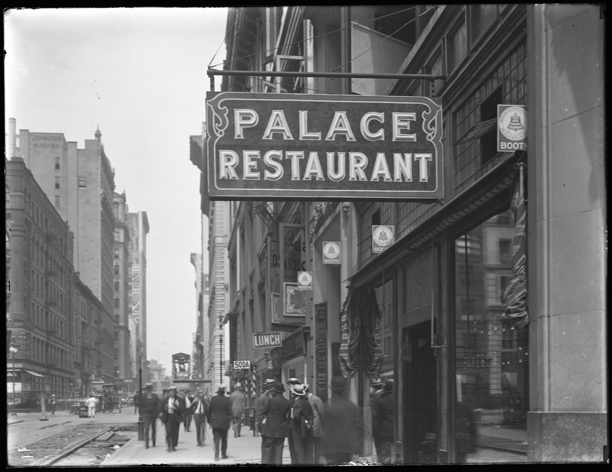 Jel a Palace étteremhez, W. 28th Street, New York City, 1916. július 29. alkotó: William Davis Hassler