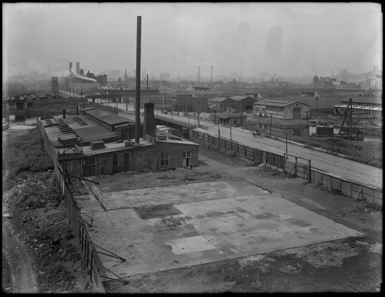 Az US Metal Products Company üzeme, Borden Avenue és Newtown Creek, Queens, New York, 1914. augusztus 26. alkotó: William Davis Hassler