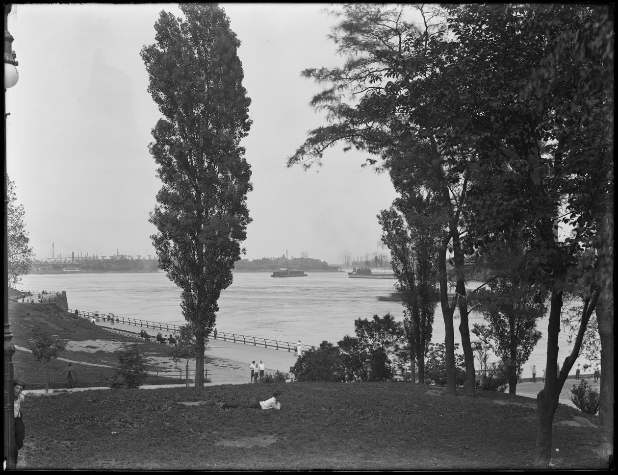 Kilátás a Hell Gate-re és az East Riverre a 86th Street Parkból, New York City, 1914. július 31. alkotó: William Davis Hassler