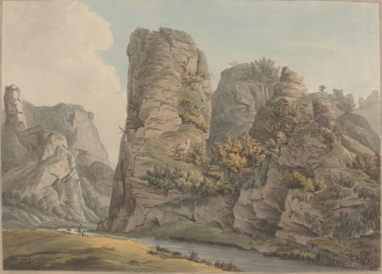 Egy egyedi szikla Dove-Dale-ben, a neve Pickerell alkotó: William Day