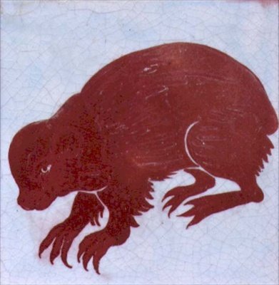 Porcupine (piros csillogás a kerámián) alkotó: William de Morgan