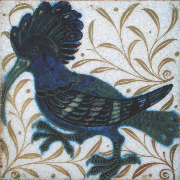 Csempe kolibri mintával (kerámia) alkotó: William de Morgan