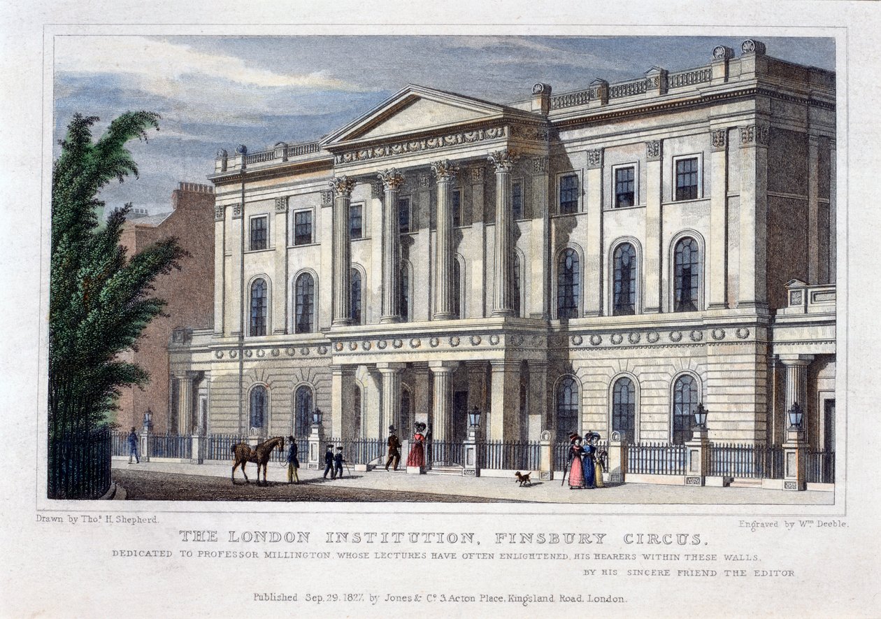 A London Institution, Finsbury Circus, London, 1827 alkotó: William Deeble