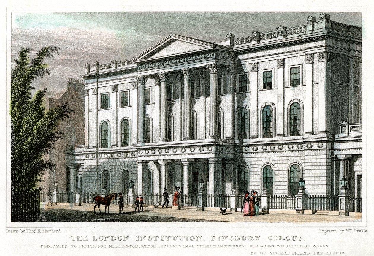 A London Institution, Finsbury Circus, London, 1827. alkotó: William Deeble