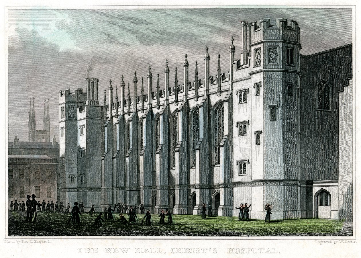 The New Hall, Christs Hospital, London, 1828. alkotó: William Deeble