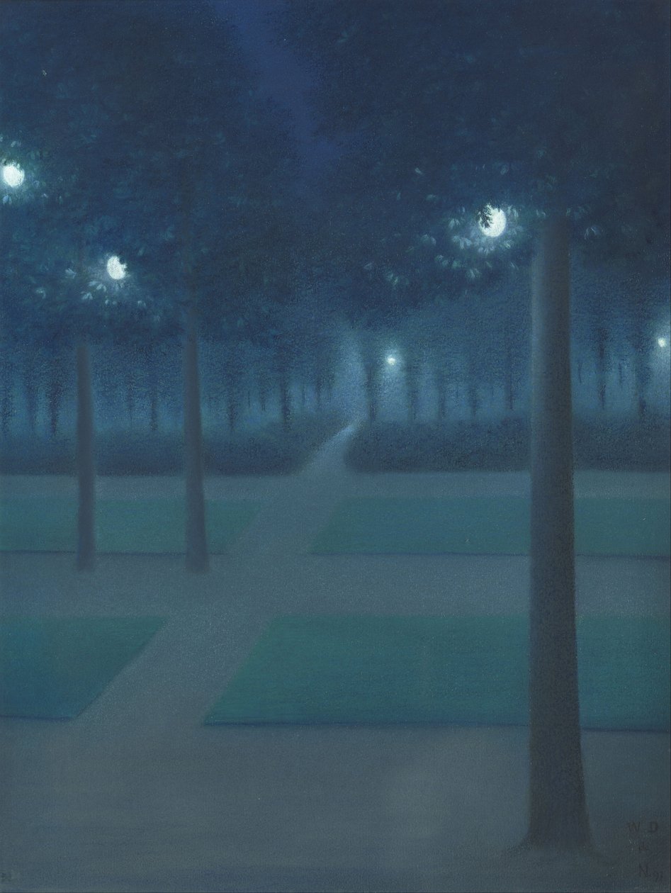Nocturne a Parc Royalban, Brüsszelben alkotó: William Degouve de Nuncques