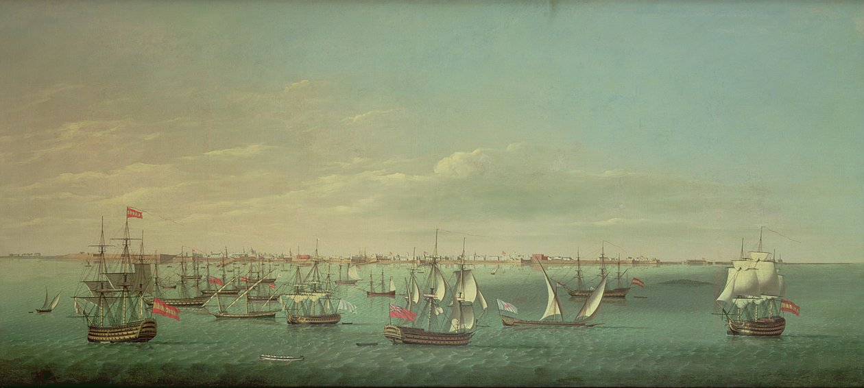 Brit, francia, portugál és spanyol kereskedők és harcosok Cadiznál alkotó: William Dixon