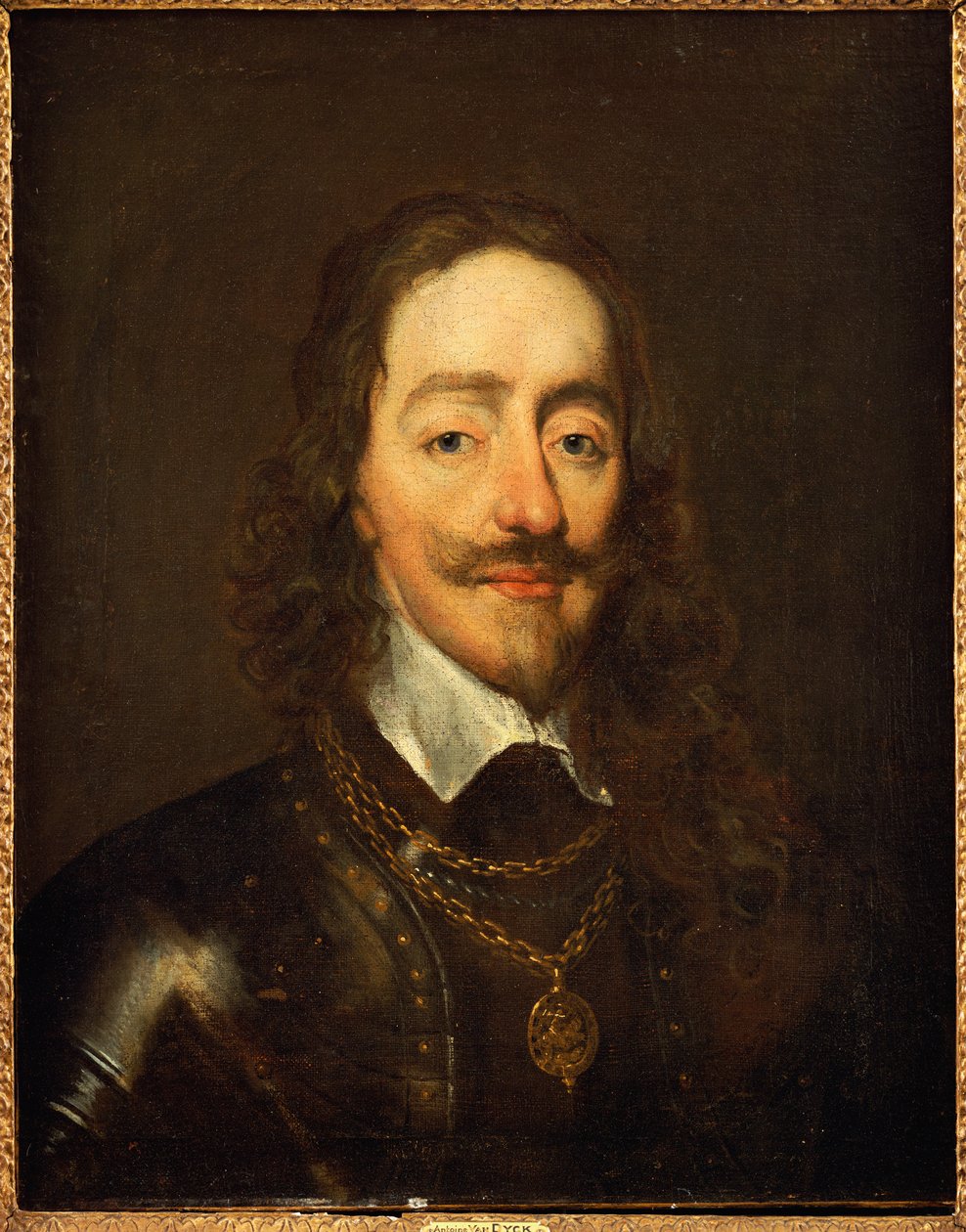 I. Károly király páncélt és a Harisnyakötő Rend kollázsát viselő portréja alkotó: William Dobson