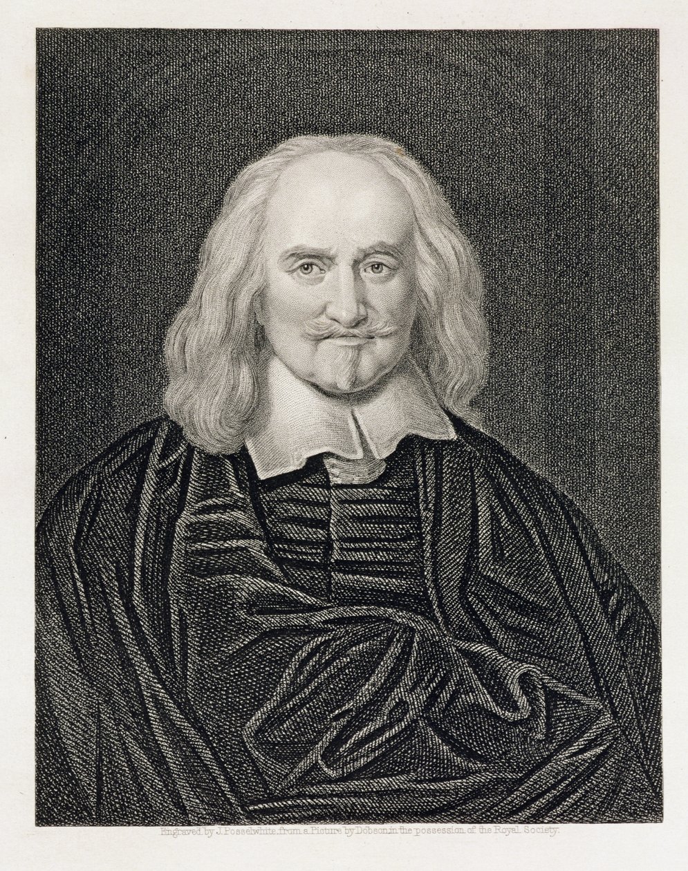Thomas Hobbes (1588-1679) portréja James Posselwhite (1798-1884) kocsmája metszete. írta William Mackenzie alkotó: William Dobson