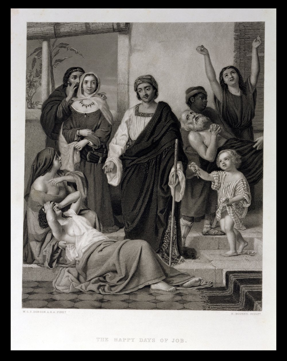 Job boldog napjai, H. Bourne metszete alkotó: William Dobson