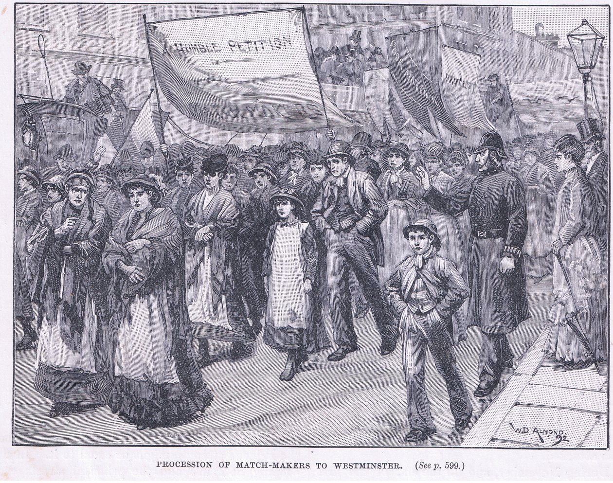 A gyufakészítők felvonulása Westminsterbe 1871-ben alkotó: William Douglas Almond