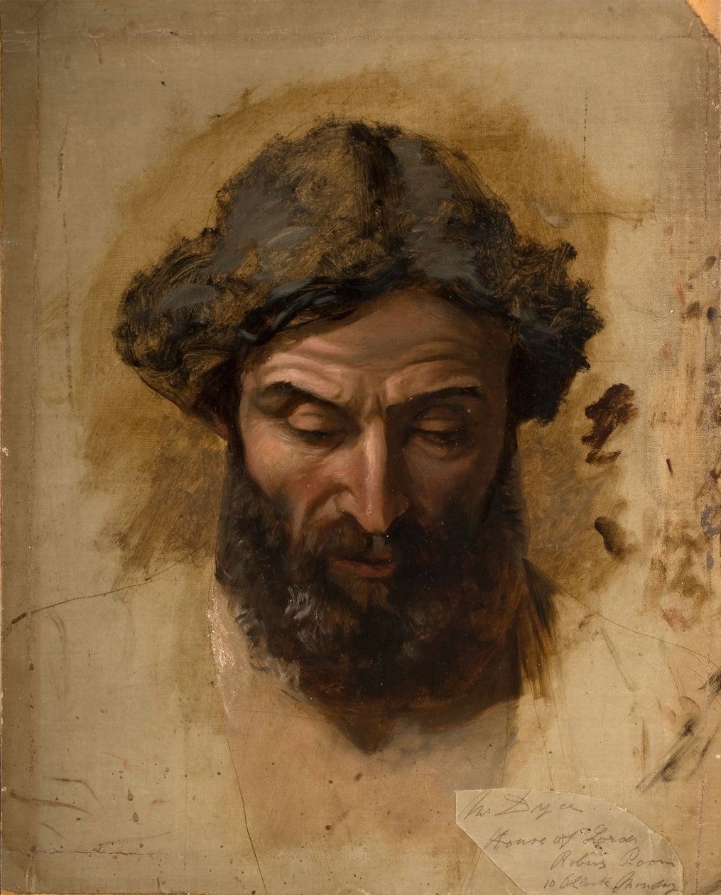 Nagylelkűség: Artúr királyt, ló nélkül, megkíméli Ellenfele..., 1850-1855. alkotó: William Dyce