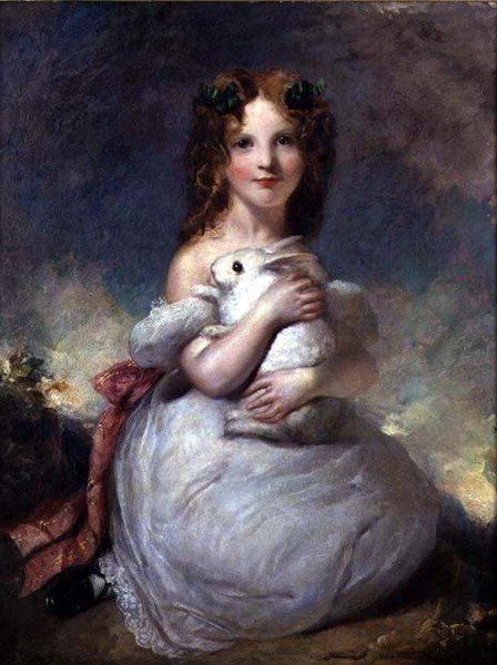 Dora Louisa Grant portréja tart egy nyulat alkotó: William Dyce