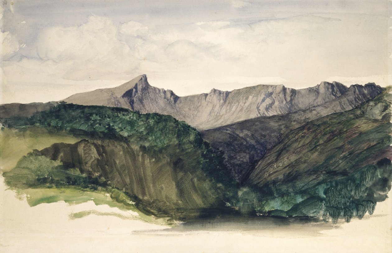 Tanulmány egy távoli hegyláncról, 1860 (akvarell papíron) alkotó: William Dyce
