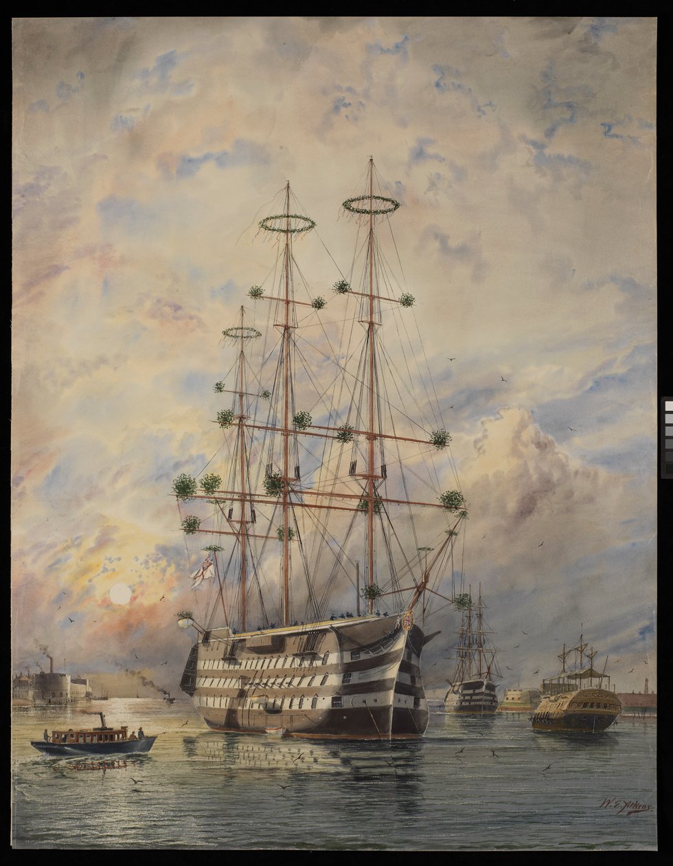 HMS Victory (akvarell) alkotó: William Edward Atkins