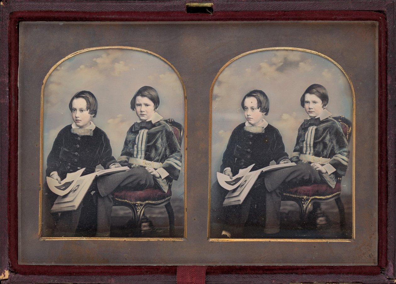 Két fiú portréja, 1850-es évek. alkotó: William Edward Kilburn