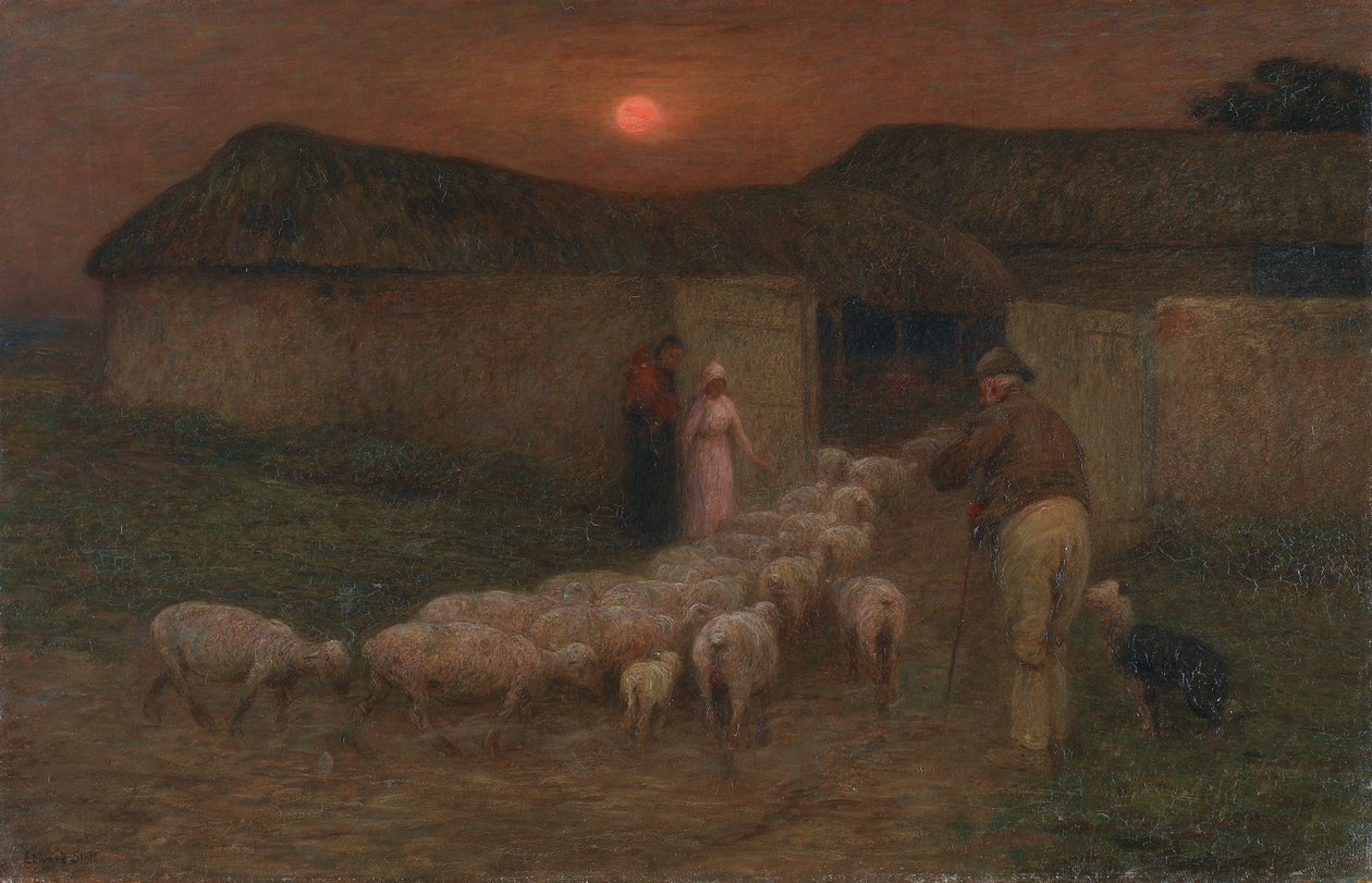 Az idő hajtogatása, 1900 körüli (olaj, vászon) alkotó: William Edward Stott