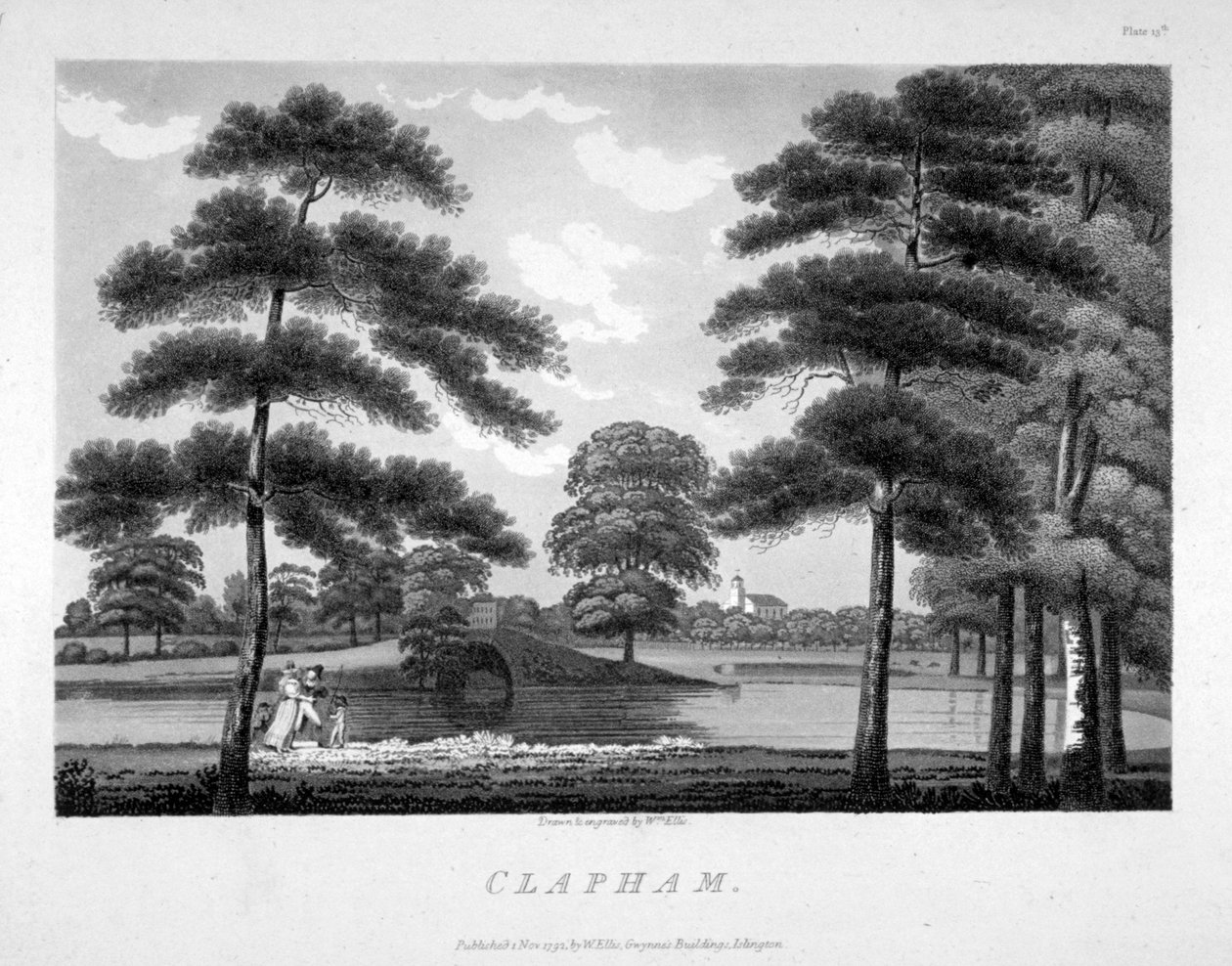 Clapham kilátása, London, 1792 alkotó: William Ellis
