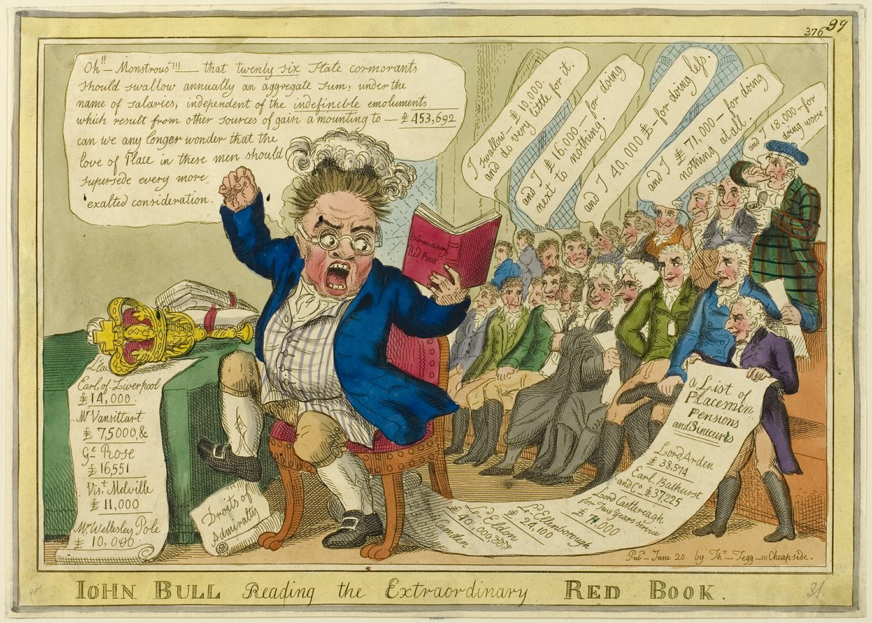 John Bull A rendkívüli Vörös Könyv olvasása alkotó: William Elmes