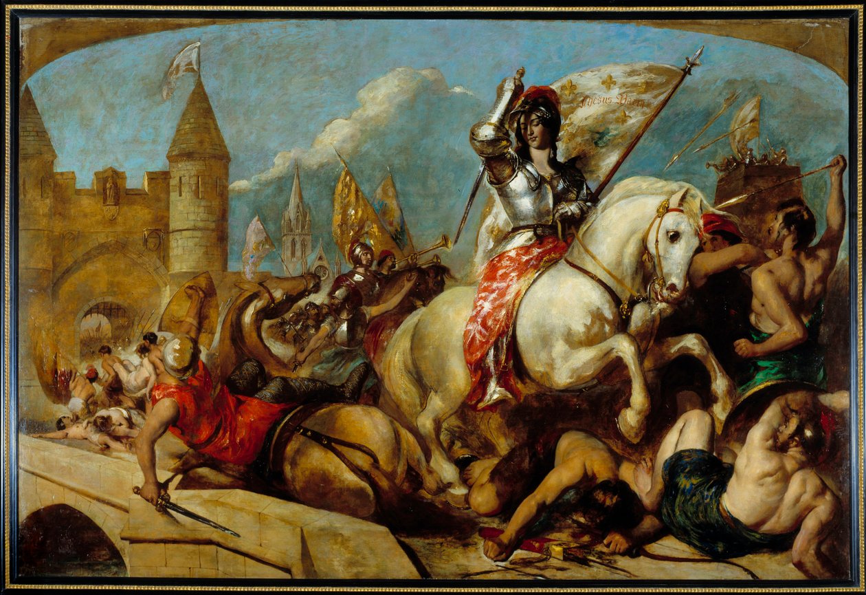 100 éves háború: „” Joan of Arc (1412-1431) deliváns Orleans””. Etty William (1787-1849) festménye alkotó: William Etty