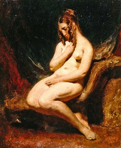 Női akt oldalról (olaj malomdeszkán) alkotó: William Etty