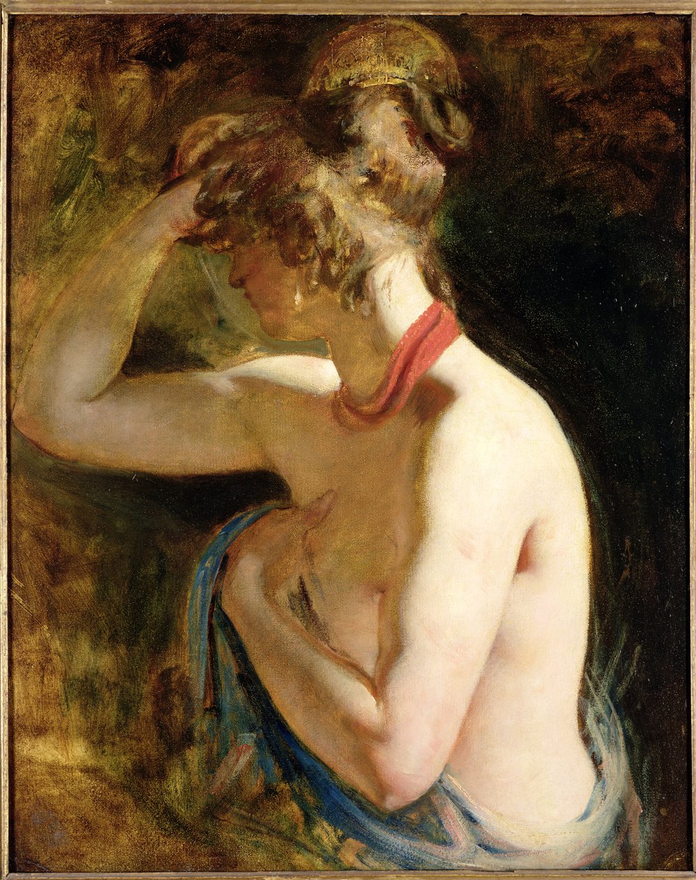 Félhosszú meztelen, jobb karral fejre emelve alkotó: William Etty