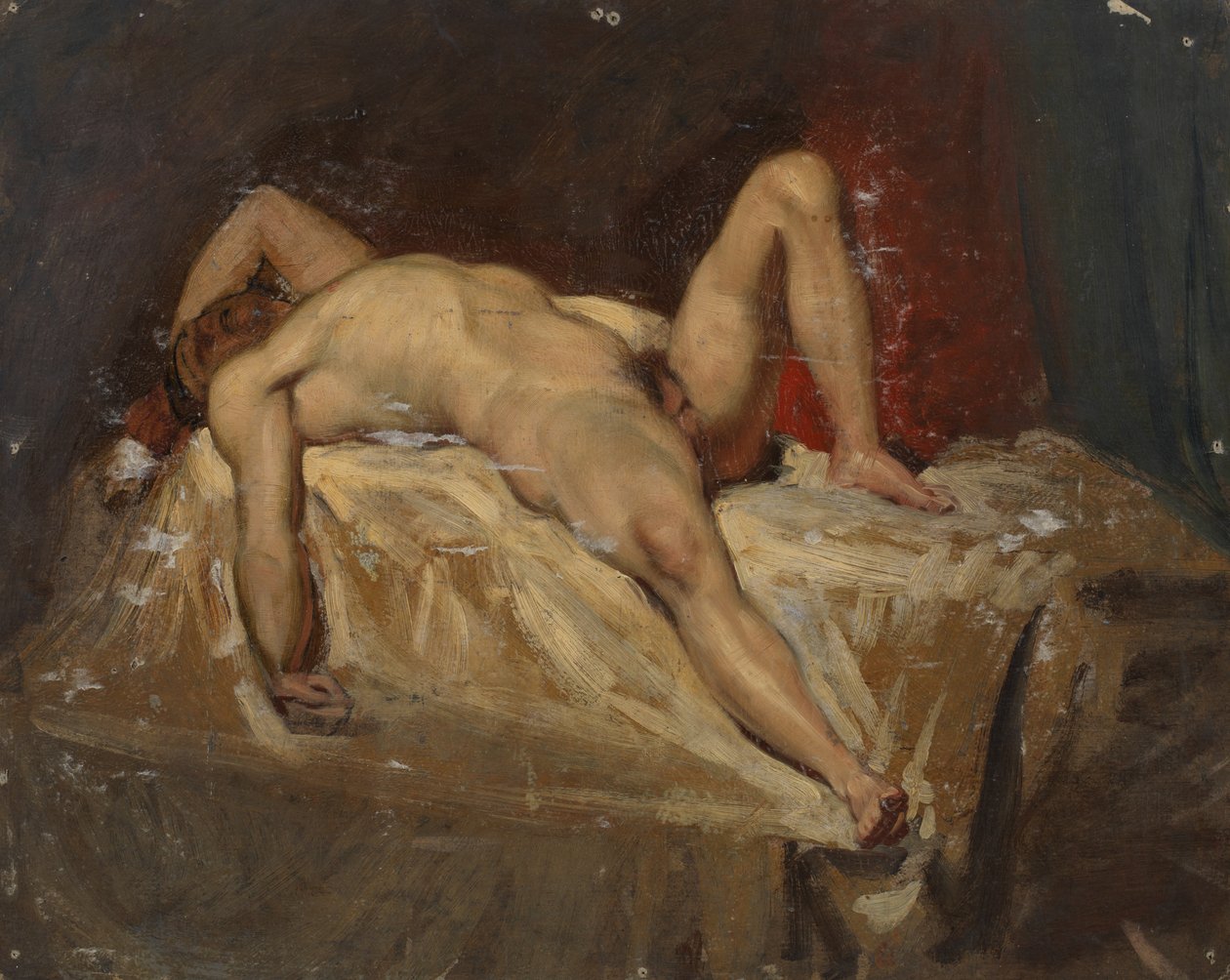 Férfi akt fekve, megemelt bal térd, 1815-45 alkotó: William Etty
