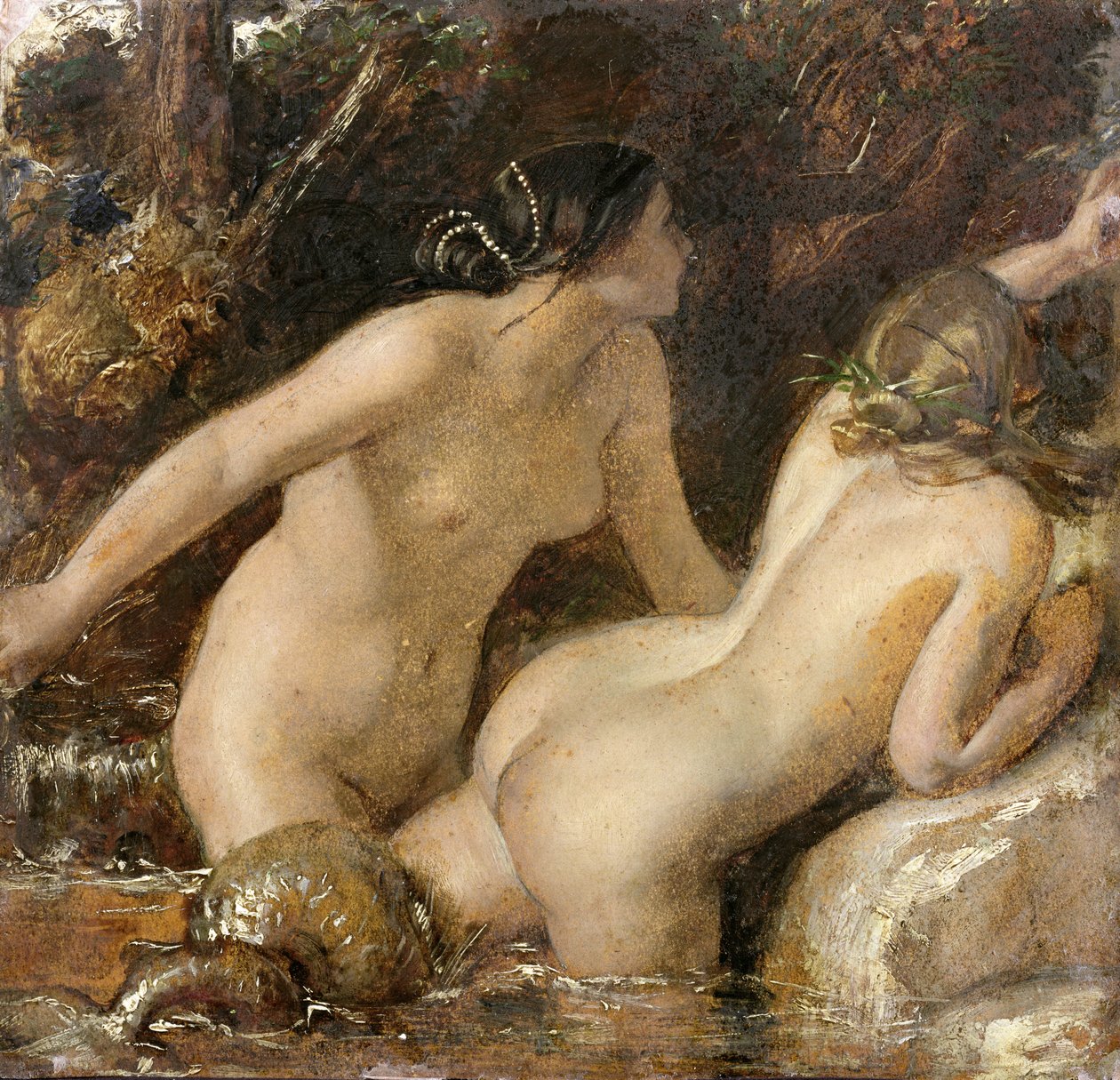 Nimfák tengeri szörnyeteggel (olaj, papír) alkotó: William Etty